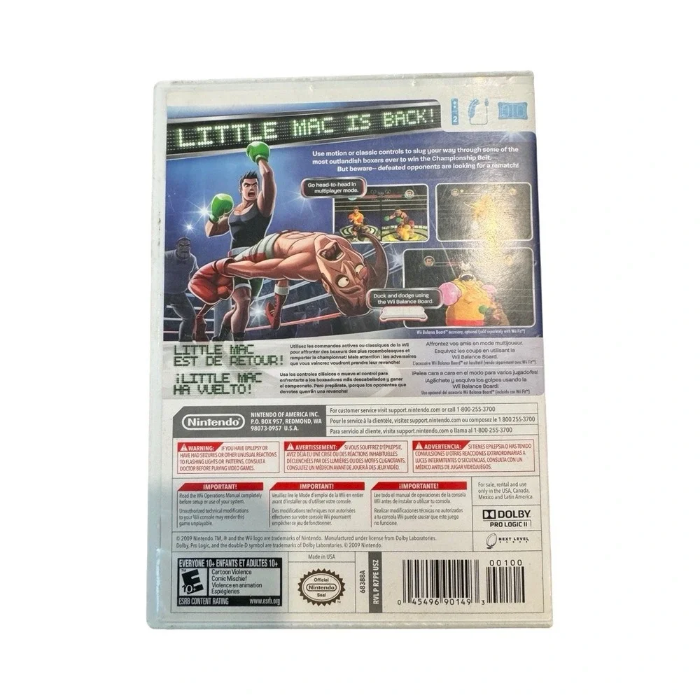 Punch-Out!! Nintendo Wii 2009 Sports Boxing Game CIB‎ Complete Manual